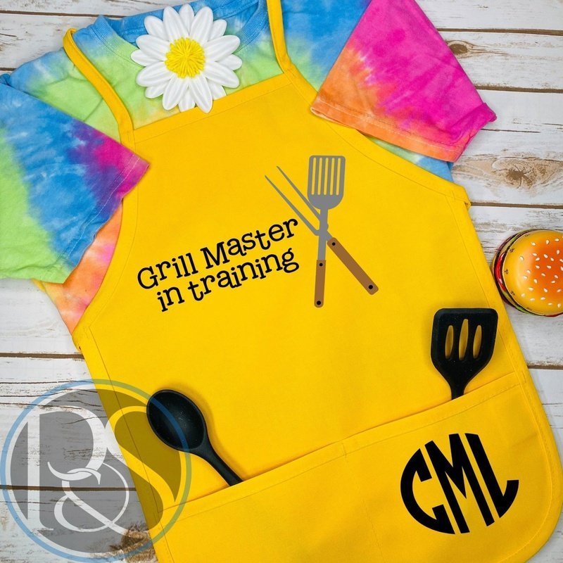 Kids Grill Master Apron for Ages 4 to 7 years - Petite & Sassy Designs