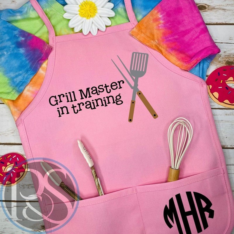 Kids Grill Master Apron for Ages 4 to 7 years - Petite & Sassy Designs