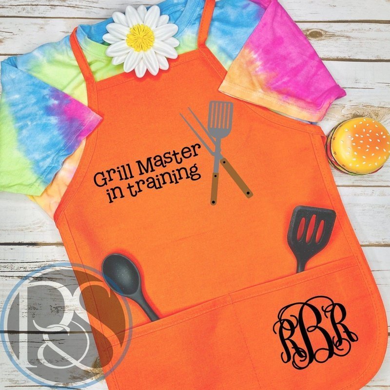 Kids Grill Master Apron for Ages 8 to 12 years - Petite & Sassy Designs