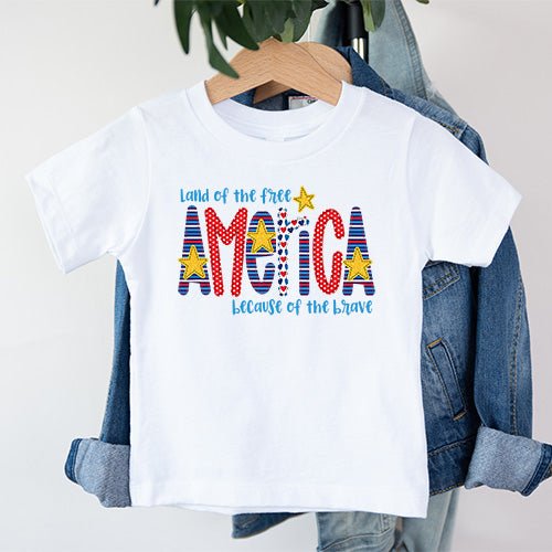 Patriotic America Land of the Free T-shirt - Petite & Sassy Designs