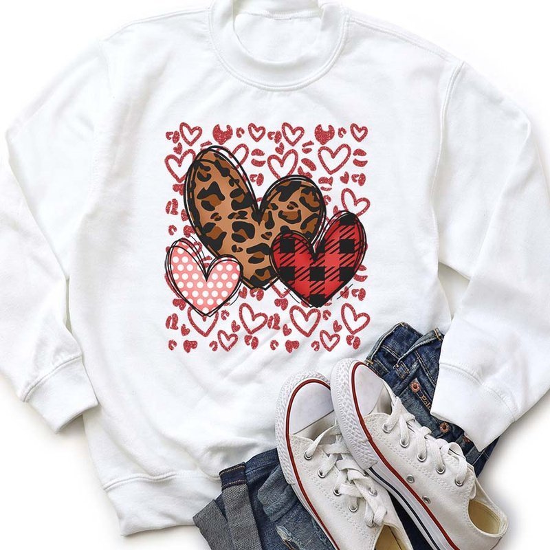 Leopard Tri Heart Pullover - Petite & Sassy Designs