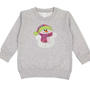 Little Snowman Girl Applique Sweatshirt - Petite & Sassy Designs