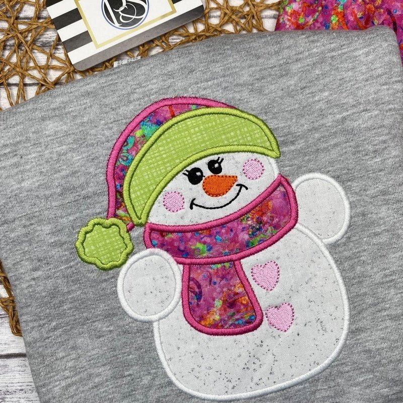 Little Snowman Girl Applique Sweatshirt - Petite & Sassy Designs