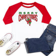 Merry Christmas Candy Cane Red Sleeve Raglan - Petite & Sassy Designs