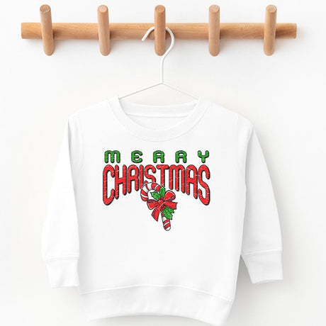 Merry Christmas Candy Cane Sweatshirt - Petite & Sassy Designs