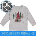 Merry Christmas Patterned Tree Long Sleeve Tee - Petite & Sassy Designs