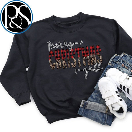 Merry Christmas Y'all Sweatshirt - Petite & Sassy Designs