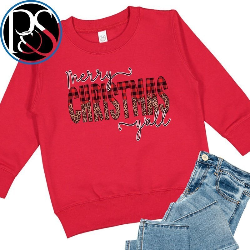 
                  
                    Merry Christmas Y'all Sweatshirt - Petite & Sassy Designs
                  
                