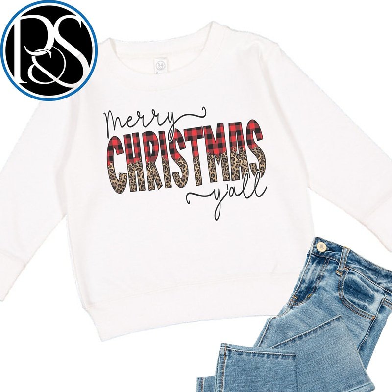 
                  
                    Merry Christmas Y'all Sweatshirt - Petite & Sassy Designs
                  
                