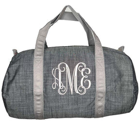 Mint® Grey Chambray Baby Duffle Bag - Petite & Sassy Designs