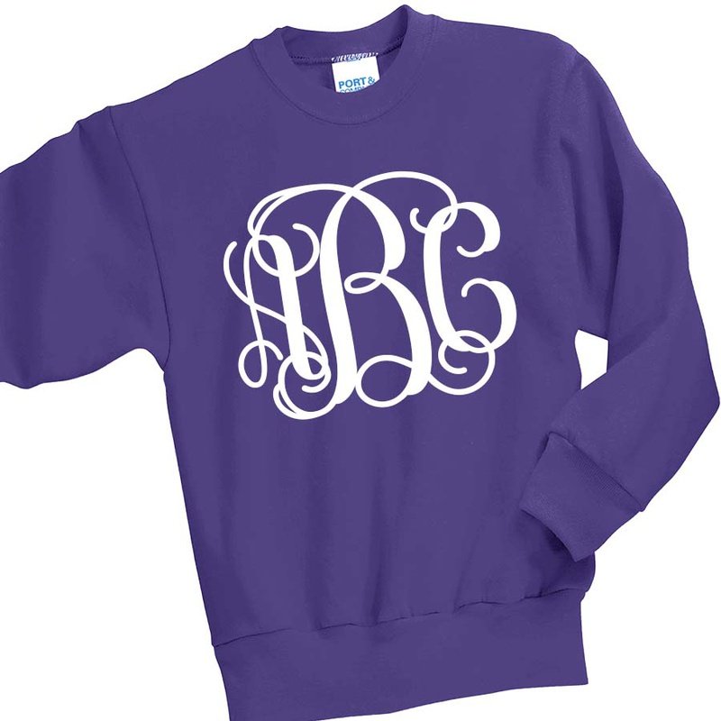 
                  
                    Monogrammed Kids Crewneck Sweatshirt - Petite & Sassy Designs
                  
                