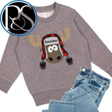 Moose Bomber Hat Sweatshirt - Petite & Sassy Designs