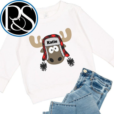 Moose Bomber Hat Sweatshirt - Petite & Sassy Designs