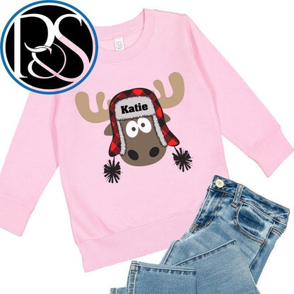 Moose Bomber Hat Sweatshirt - Petite & Sassy Designs