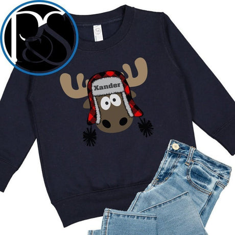 Moose Bomber Hat Sweatshirt - Petite & Sassy Designs