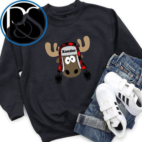 Moose Bomber Hat Sweatshirt - Petite & Sassy Designs