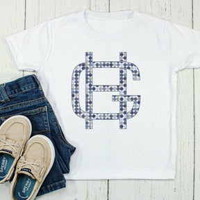 Patterned Monogram Graphic Tee - Petite & Sassy Designs