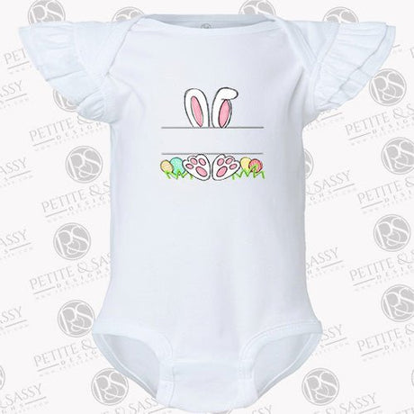 Personalized Easter Bunny Flutter Sleeve Bodysuit - Petite & Sassy Designs