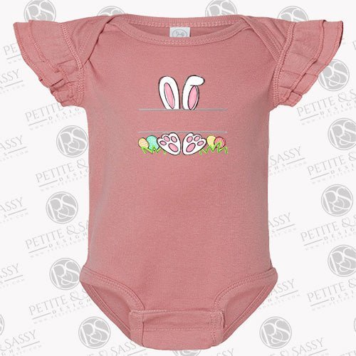 Personalized Easter Bunny Flutter Sleeve Bodysuit - Petite & Sassy Designs