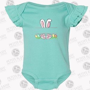 Personalized Easter Bunny Flutter Sleeve Bodysuit - Petite & Sassy Designs