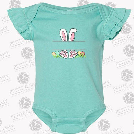 Personalized Easter Bunny Flutter Sleeve Bodysuit - Petite & Sassy Designs