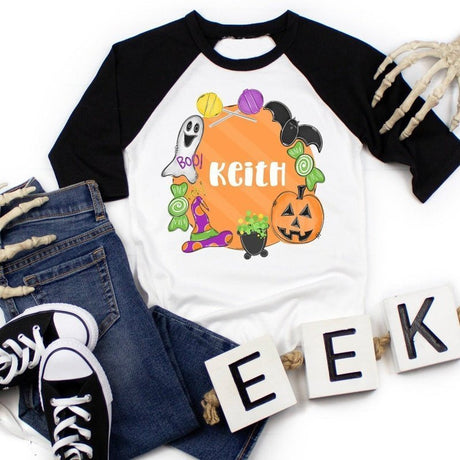 Personalized Halloween Frame Raglan - Petite & Sassy Designs