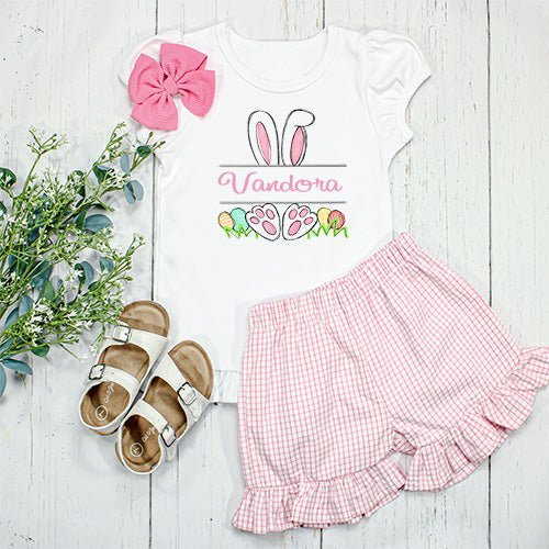 
                  
                    Personalized Name Girl Bunny Ruffle Shirt - Petite & Sassy Designs
                  
                