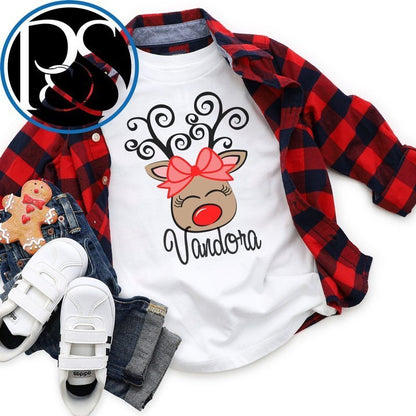 Personalized Reindeer Swirl Antler Sweatshirt - Petite & Sassy Designs