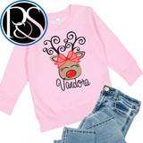 Personalized Reindeer Swirl Antler Sweatshirt - Petite & Sassy Designs