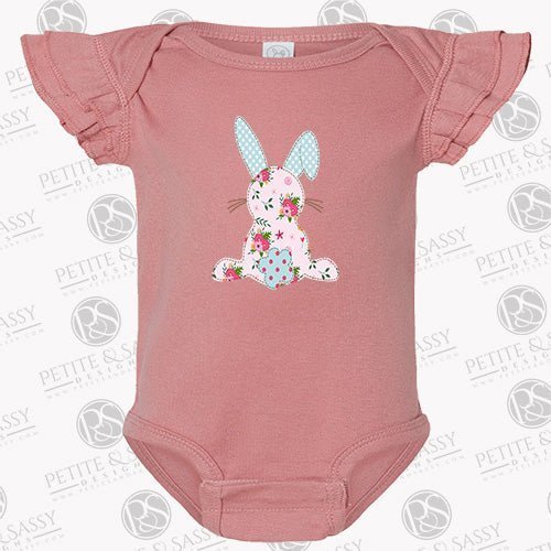 Shabby Chic Bunny Flutter Sleeve Bodysuit - Petite & Sassy Designs