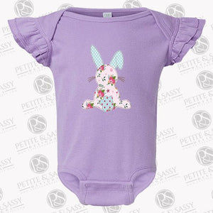 Shabby Chic Bunny Flutter Sleeve Bodysuit - Petite & Sassy Designs