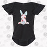 Personalized Shabby Chic Easter Bunny Flutter Sleeve Bodysuit - Petite & Sassy Designs