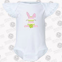 Personalized Striped Easter Bunny Flutter Sleeve Bodysuit - Petite & Sassy Designs