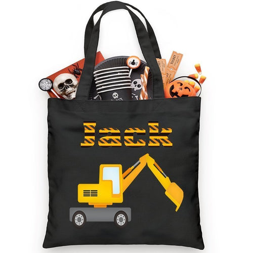 Construction Backhoe Trick or Treat Bag - Petite & Sassy Designs