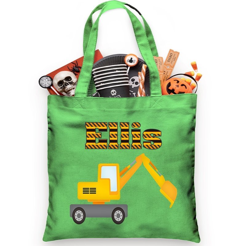 
                  
                    Personalized Trick or Treat Bag Backhoe - Petite & Sassy Designs
                  
                