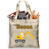 Personalized Trick or Treat Bag Backhoe - Petite & Sassy Designs