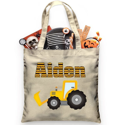 Construction Tractor Trick or Treat Bag - Petite & Sassy Designs
