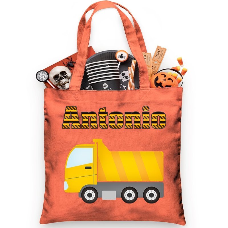 Personalized Trick or Treat Bag Dump Truck Bag - Petite & Sassy Designs