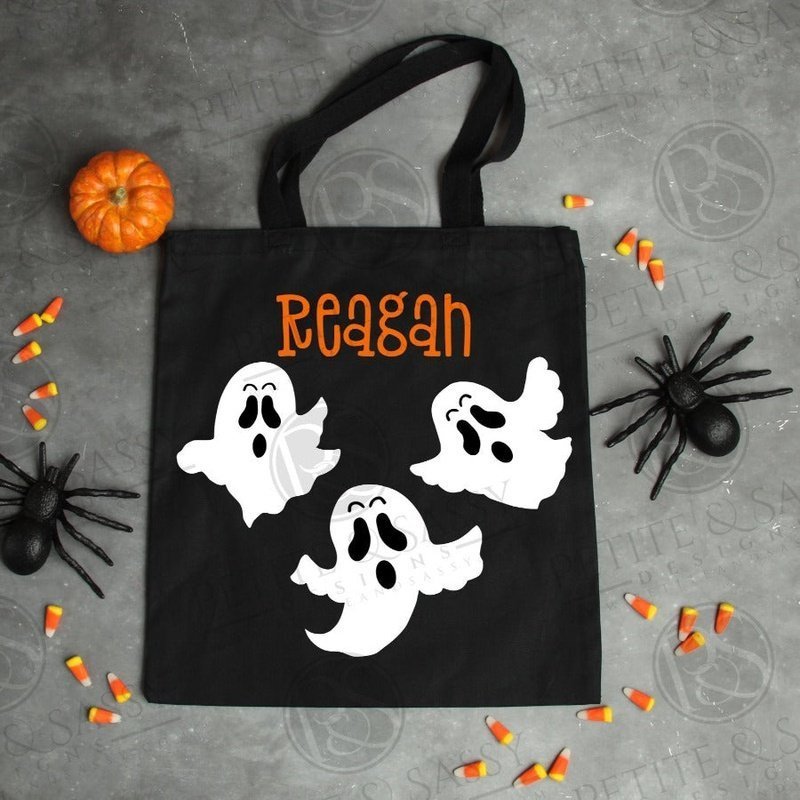 Personalized Trick or Treat Bag Ghost Trio - Petite & Sassy Designs