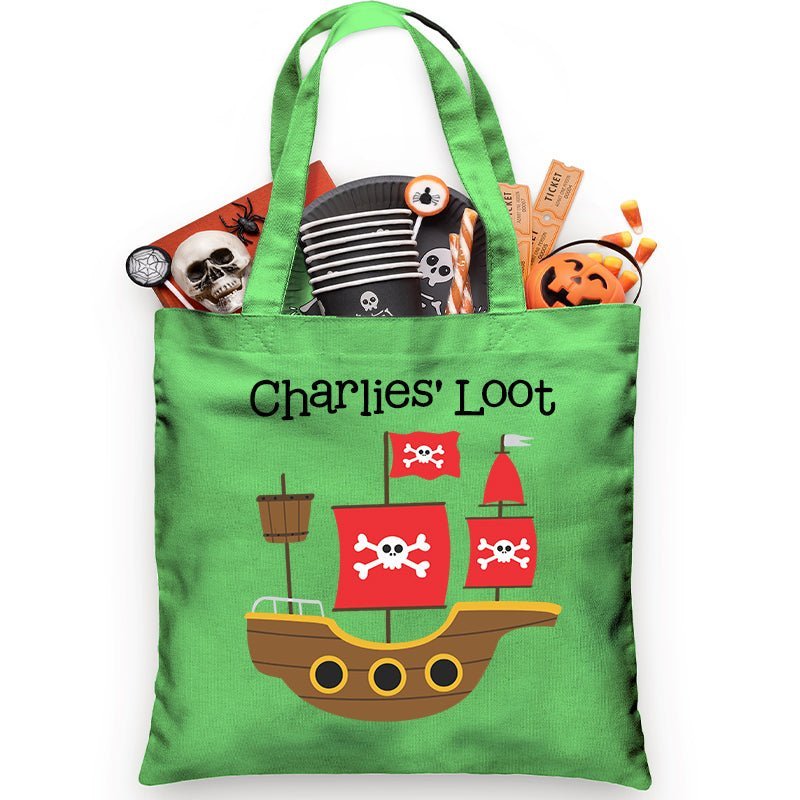 Personalized Trick or Treat Bag Pirate Ship - Petite & Sassy Designs