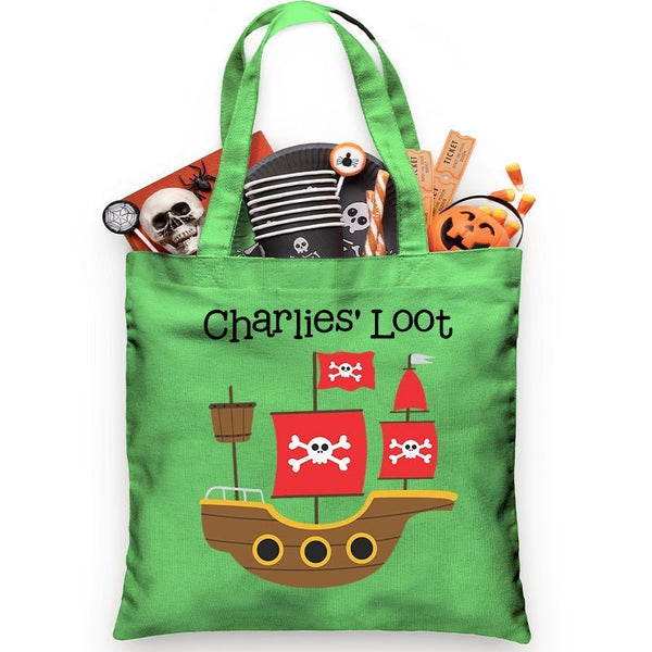 Pirate Ship Trick or Treat Bag - Petite & Sassy Designs