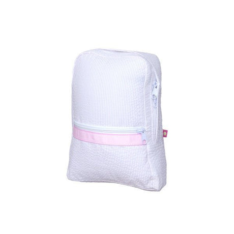 Pink Seersucker Small Backpack - Petite & Sassy Designs