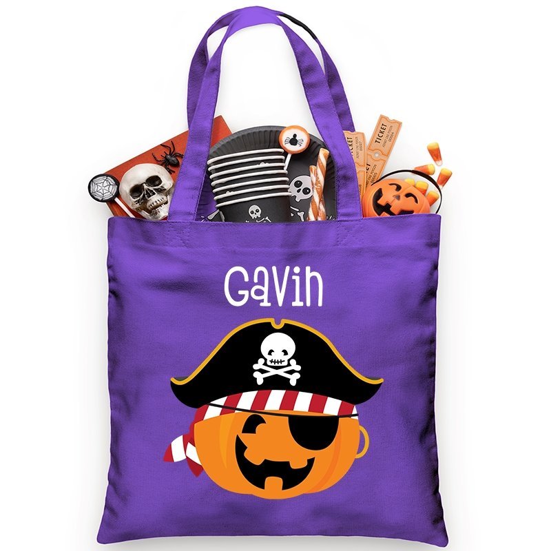 Pirate Pumpkin Trick or Treat Bag - Petite & Sassy Designs