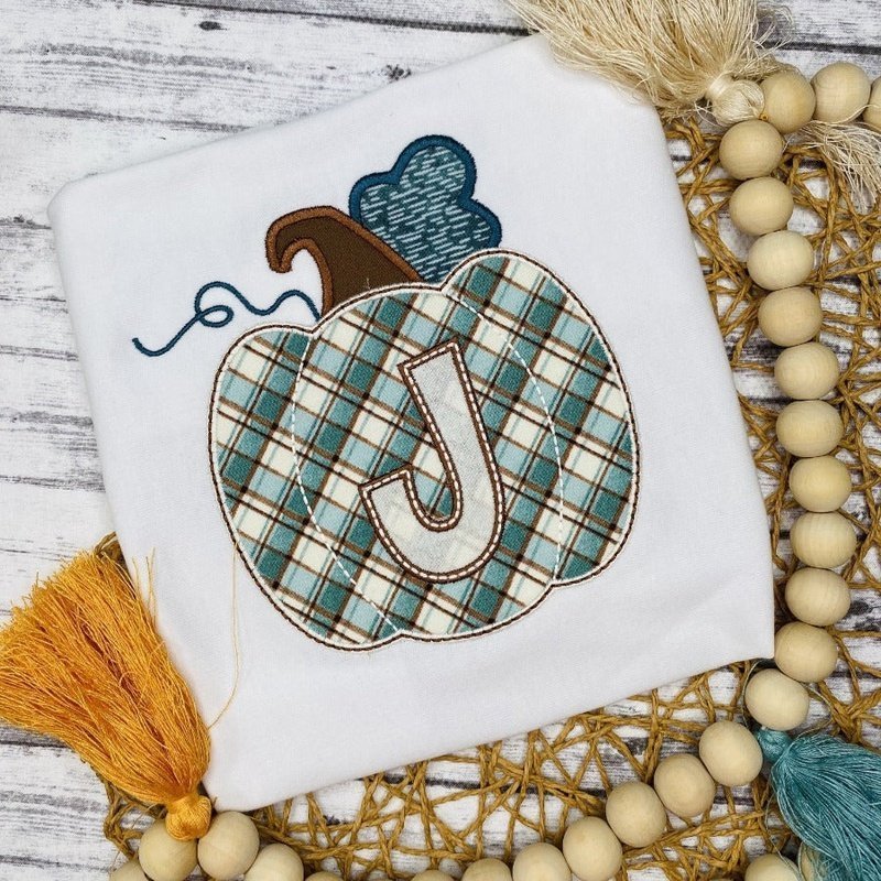
                  
                    Plaid Pumpkin with Single Initial - Petite & Sassy Designs
                  
                