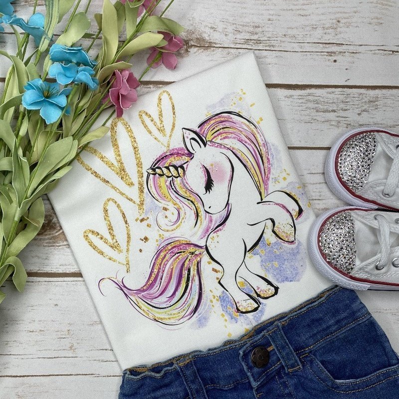 Playful Unicorn Graphic Tee - Petite & Sassy Designs