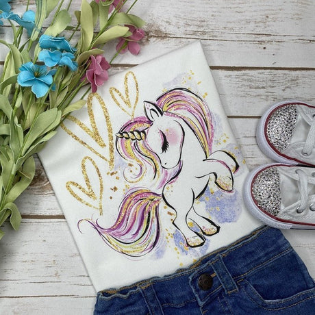 Playful Unicorn Graphic Tee - Petite & Sassy Designs