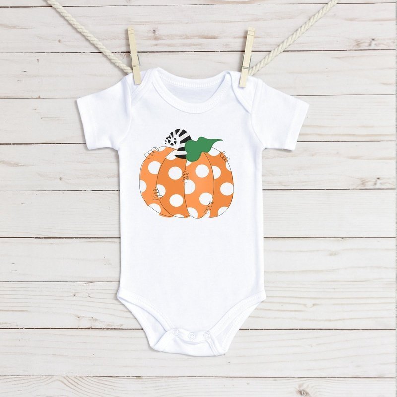 Polka dot Pumpkin Infant Bodysuit - Petite & Sassy Designs