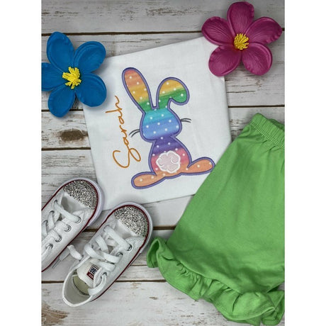 Rainbow Easter Bunny Shirt - Petite & Sassy Designs