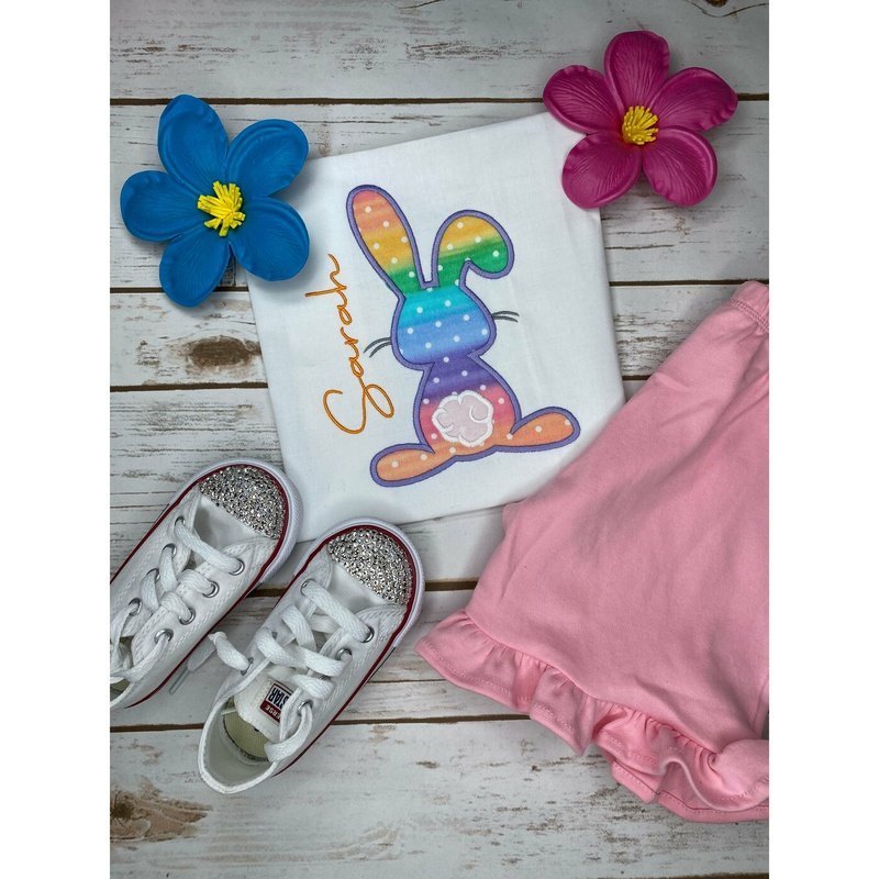 Rainbow Easter Bunny Shirt - Petite & Sassy Designs