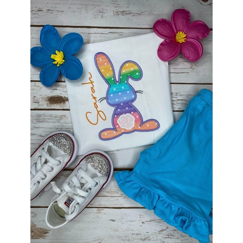 Rainbow Easter Bunny Shirt - Petite & Sassy Designs
